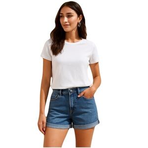 DENVER HAYES Mid Rise Vintage Mia Denim Shorts Sz 14 Cuffed Classicโ Style